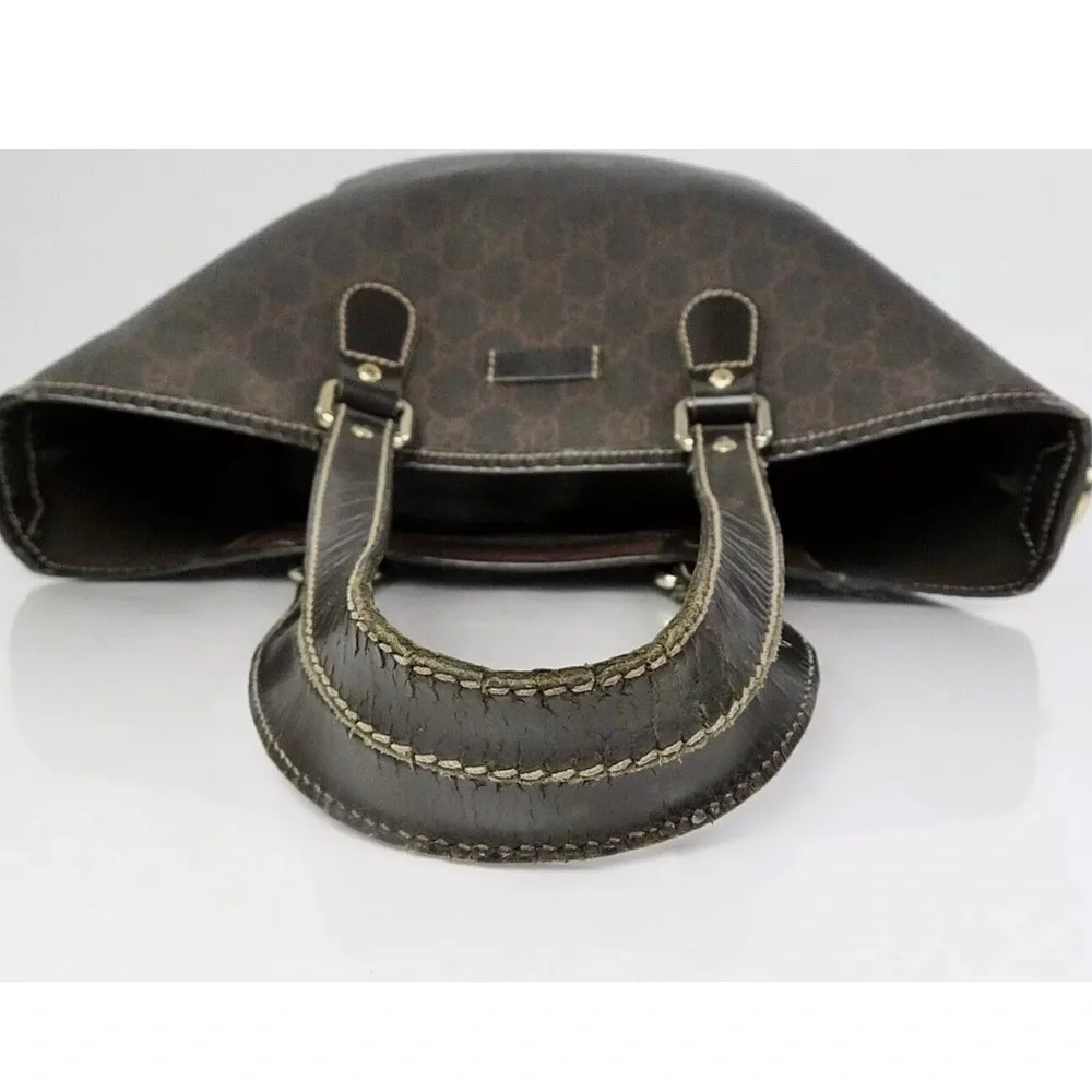 Gucci Supreme pvc coated canvas and leather tote bag deep brown
